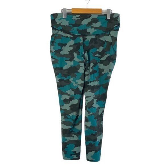 Lululemon Base Pace High-Rise Running Tight 25" Camo Tidewater Blue Teal US 14 - Picture 2 of 9